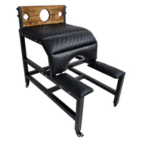 Chaise de bondage BDSM en bois avec collier et menottes, banc de fustigation, tabouret à genoux, équipement de retenue et de punition, mobilier