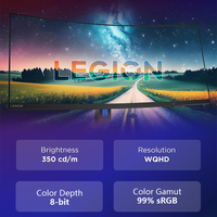 Lenovo Legion R34W-30 34-inch Curved Gaming Esport Monitor WQHD 180Hz 0.5-5ms VA Screen HDMI+DP 90%DCI-P3 Laptop Desktop Display