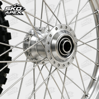 مجموعة عجلات SKOAX Sur-Ron Light Bee X LBX فضية مقاس 19/16 بوصة لتحسين الجر، تناسب مباشرة مقاسات الإطارات 1.4 و 2.15، أسلاك عالية المتانة