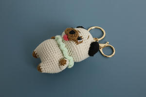 Porte-clés en crochet doux fait à la main, chien corgi, pékinois, poupée animale, forme 3D, porte-clés de dessin animé, charme amusant, chiot - Product Image 6