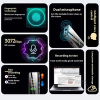 Newsmy H10 Nouveau Dictaphone Portable Professionnel Intelligent à Réduction de Bruit pour Conférences et Réunions avec Cryptage d'Empreintes Digitales WAV