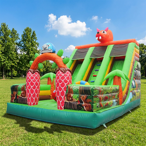Toboggan aquatique gonflable commercial WINSUN en PVC, grand toboggan tropical double pour jardin et centre commercial - Product Image 1