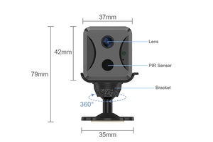 Caméra sans fil LS VISION avec détection PIR, lumière infrarouge 940 nm, audio bidirectionnel, 3MP, 4G, mini caméra Wifi, batterie, application Ubox - Product Image 6