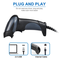 Pemindai Barcode Netum Kapasitas Besar dengan Tombol Baterai yang Kuat, USB, Pemindai Kode QR 1D 2D