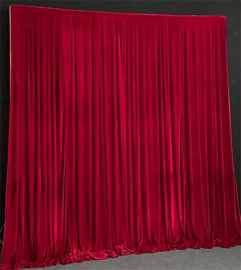 Бархатная ткань для кинотеатра, огнестойкая ткань красного цвета, 100% хлопчатобумажная ткань для обивки