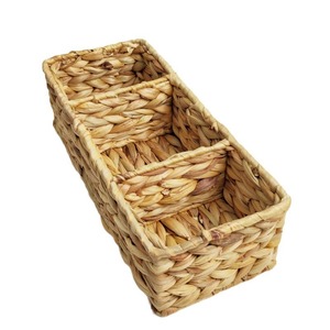 Panier de rangement rectangulaire tressé Bobai 36,5x15,5x11cm avec compartiments, fait main, organisateur de bureau pour la maison, le bureau et la garde-robe - Product Image 5