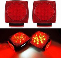 Aurora 12V 24V Rouge LED Stop Turn Tail Light pour Camion Bateau Marine Carré LED Remorque Lumières Frein Running Light Lampe