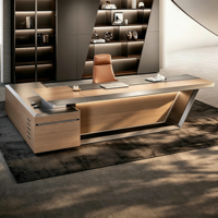 Bureau de direction moderne de luxe en forme de L, durable, écologique, poste de travail pour PDG, facile à assembler