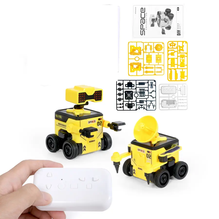 Mainan ROBOT uap DIY, alat mainan edukasi anak-anak 2 IN 1 REMOTE kontrol bola B/O