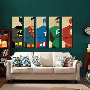 Pintura en Lienzo <span class=keywords><strong>de</strong></span> 5 Piezas, Decoración Moderna <span class=keywords><strong>de</strong></span> Pared con Superhéroes, Impresión HD, <span class=keywords><strong>Cuadros</strong></span> para Dormitorio Infantil, Sin Marco - Product Image 5