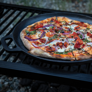 Layanan pengecoran pasir kustom panci Pizza besi cor panggangan penggorengan datar panekuk pra-bumbu BBQ berkemah luar ruangan - Product Image 6