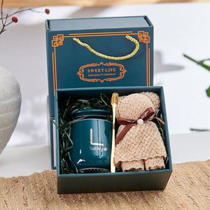 Festive <b>Christmas</b> Gift Set Custom Logo Pearl-accented Ceramic Mug Lid Spoon <b>Box</b> Holiday <b>Present</b> for Family Friend Employee - Product Image 3
