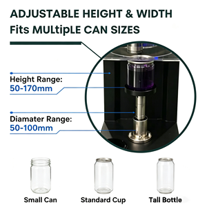 Sertisseur de bouchons de bouteilles semi-automatique multifonction pour sacs en plastique, films, bouteilles, industrie <span class=keywords><strong>des</strong></span> boissons, haute efficacité thermique - Product Image 2