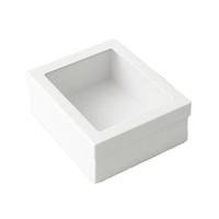 Boîte cadeau en carton rigide gris laminé biodégradable avec fenêtre transparente pour l'emballage de cosmétiques et de bijoux, vente en gros, directement de l'usine