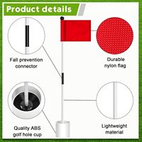 Ensemble de drapeaux de golf miniatures en nylon blanc personnalisé, 3 sections, avec coupes et accessoires d'entraînement au putting