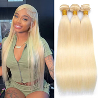 613 Bundles de Cheveux Humains Blonds, Lisses, 30 Pouces, 41 Bundles de Cheveux Humains Vierges Brésiliens Non Traités, Extensions de Tissage