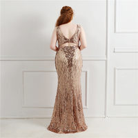 16067-S #2020 Nouveau style Robe de soirée en maille à paillettes avec pompon ordre Robe de grande taille pour femme grosse manche épaule dénudée