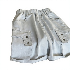Shorts <span class=keywords><strong>en</strong></span> <span class=keywords><strong>jean</strong></span> de coton pour enfants, style été 2026, style coré<span class=keywords><strong>en</strong></span>, <span class=keywords><strong>blanc</strong></span>, taille mi-haute, couleur unie, lettres, style occidental pour garçons et filles - Product Image 2