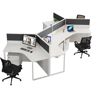 Neuer Büro-Schreibtisch-Kombination Eck-Arbeitsplatz mit Trennwand Computertisch Büro L-förmig für 4 Personen Büromöbel - Product Image 2