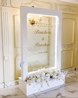 Panneau de bienvenue cascade 3D LED en PVC et acrylique détachable avec logo personnalisé pour toile de fond de mariage BJ240124-1