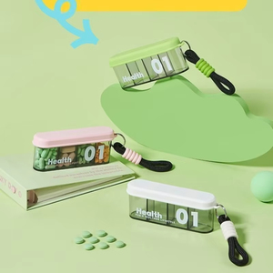 Wholesale Home Medicine Box Portable <b>Small</b> Eco-Friendly Foldable Plastic Packaging Mini Storage Seven Days Week Divided - Product Image 5