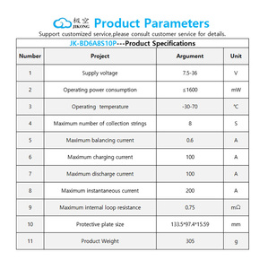 منظم بطارية نشط JIKONG 4-8S يدعم RS485، وحدة <span class=keywords><strong>BMS</strong></span> بقوة 100 أمبير لبطاريات <span class=keywords><strong>Lifepo4</strong></span> <span class=keywords><strong>4S</strong></span> 12V - Product Image 2