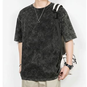 Nueva llegada 2025 superventas lavado ácido camisetas Top moda Color básico venta en línea lavado ácido camisetas para hombres - Product Image 1