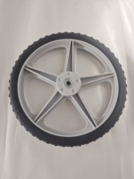 Roue à rayons en plastique de 14 pouces Roues de remorque pour tondeuse à gazon 14 "x 1.75" Pneu en caoutchouc PVC Roues de 14 pouces Dolly Garden Wagon Remplacement