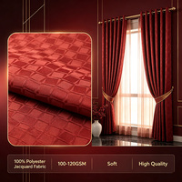 Tissu Jacquard 100% Polyester en Gros à Prix Abordable, Tissu Résistant à l'Usure pour Rideaux de Salon, Chambre et Fenêtre
