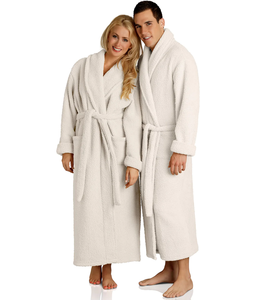 Morbidi e accoglienti accappatoi termici in felpa felpata in microfibra <span class=keywords><strong>con</strong></span> colletto sciallato <span class=keywords><strong>con</strong></span> tasche e cintura per hotel <span class=keywords><strong>a</strong></span> 5 stelle spa uso domestico - Product Image 2