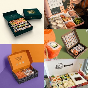Sushi hộp với đóng cửa từ sang trọng tùy chỉnh gấp giấy bao bì hộp cho Takeaway sushi, Bento & Nhật Bản thực phẩm trình bày - Product Image 1
