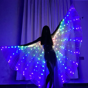 Đèn LED phát sáng cánh bướm múa bụng biểu diễn trang phục sân khấu lễ hội tiệc ánh sáng áo choàng cánh bướm phát sáng - Product Image 2