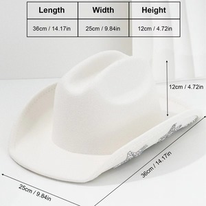 <span class=keywords><strong>Sombrero</strong></span> de <span class=keywords><strong>vaquero</strong></span> de fiesta de moda de lujo para <span class=keywords><strong>mujer</strong></span> único brillante diamante estrella Fedora Casual/deportes/viajes al aire libre/<span class=keywords><strong>sombrero</strong></span> de vaquera de boda - Product Image 3