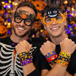 Pafu 15 Pezzi Accessori <span class=keywords><strong>per</strong></span> Photo Booth <span class=keywords><strong>di</strong></span> Halloween, Forniture <span class=keywords><strong>per</strong></span> Feste, Fasce <span class=keywords><strong>per</strong></span> Capelli, Occhiali Divertenti, Braccialetti a Scatto, Articoli <span class=keywords><strong>per</strong></span> Feste Trick or Treat - Product Image 6