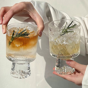 Vaso de <span class=keywords><strong>whisky</strong></span> prémium con base pesada para disfrutar de la vista, copa de postre de vidrio grabado con diamantes - Product Image 2