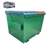 Nouvelle benne à déchets à chargement frontal avec canal pour chariot élévateur, 3 mètres cubes, en acier, écologique, pour déchets solides