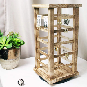 Bông tai bằng gỗ xoay đồ trang sức hiển thị đứng thích hợp cho các cửa hàng, hiển thị, và nhà - Product Image 3