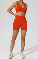 Offre Spéciale femmes vêtements de sport solide Yoga femme Shorts d'entraînement soutien-gorge et Leggings Fitness 3 ensembles pour la salle de sport