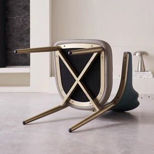 Lumière italienne atmosphère de luxe dossier durable accoudoir creux cuir acier inoxydable maison hôtel café <span class=keywords><strong>salle</strong></span> <span class=keywords><strong>à</strong></span> <span class=keywords><strong>manger</strong></span> chaise - Product Image 3