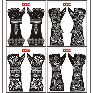 Grandi Henna tatuaggio Stencil Kit, mano avambraccio tatuaggio adesivi, indiano in arabia tatuaggio per Glitter Airbrush tatuaggio - Product Image 1