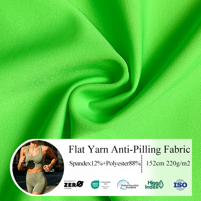 Flat Yarn Anti-Pilling Plain Stretch Knit Fabric 72% Polyester 28% Elastane 240gsm 152cm for Sportswear Swimwear Lingerie