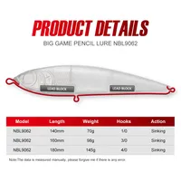 Stickbait coulant crayon leurre de pêche 14cm70g 16cm98g 18cm145g appât dur artificiel pour thon leurre de pêche en eau salée