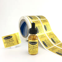 Rouleau d'Étiquettes Autocollantes Adhésives Personnalisées en Vinyle avec Lamination Feuille d'Or et Logo Imprimé pour Cosmétiques