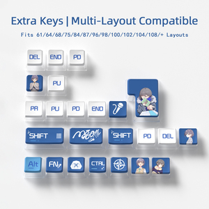 Anime Hitori Gotoh 4-Side Printed Dye-Sublimation ABS+PC Universal Mechanical Keyboard Keycaps Guangdong English Anime Hitori Go - Product Image 3