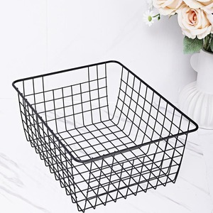 Upright Freezer Storage Baskets Black Wire Storage <b>Bins</b> <b>Large</b> Basket for Freezer Pantry Bathroom Organizing - Product Image 4