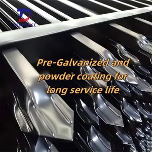 รั้วเหล็กปลายแหลมตกแต่งสำหรับความปลอดภัยในที่อยู่อาศัย กว้าง 2.8 ม. แผงรั้วเหล็กชุบสังกะสีพร้อมท่อโลหะป้องกัน - Product Image 5