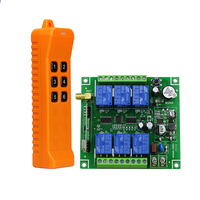 Interrupteur de télécommande industrielle sans fil, relais 10A, porte de garage automatique en plastique, 200M DC 12-36V 6CH 315/433.92MHz rechargeable