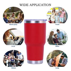 Custom logo Printing 30 oz Powder Coated Insulated Vacuum Thermal 30oz Tumbler Stainless Steel Travel Mugs with Straws - Product Image 3
