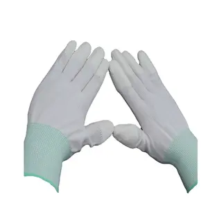 PU Coated Finger Nylon Labor Insurance Anti-static Coated Gloves