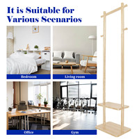 Porte-manteau en bois sur pied avec étagère, personnalisable avec logo, pour entrée, vente en gros fabricant